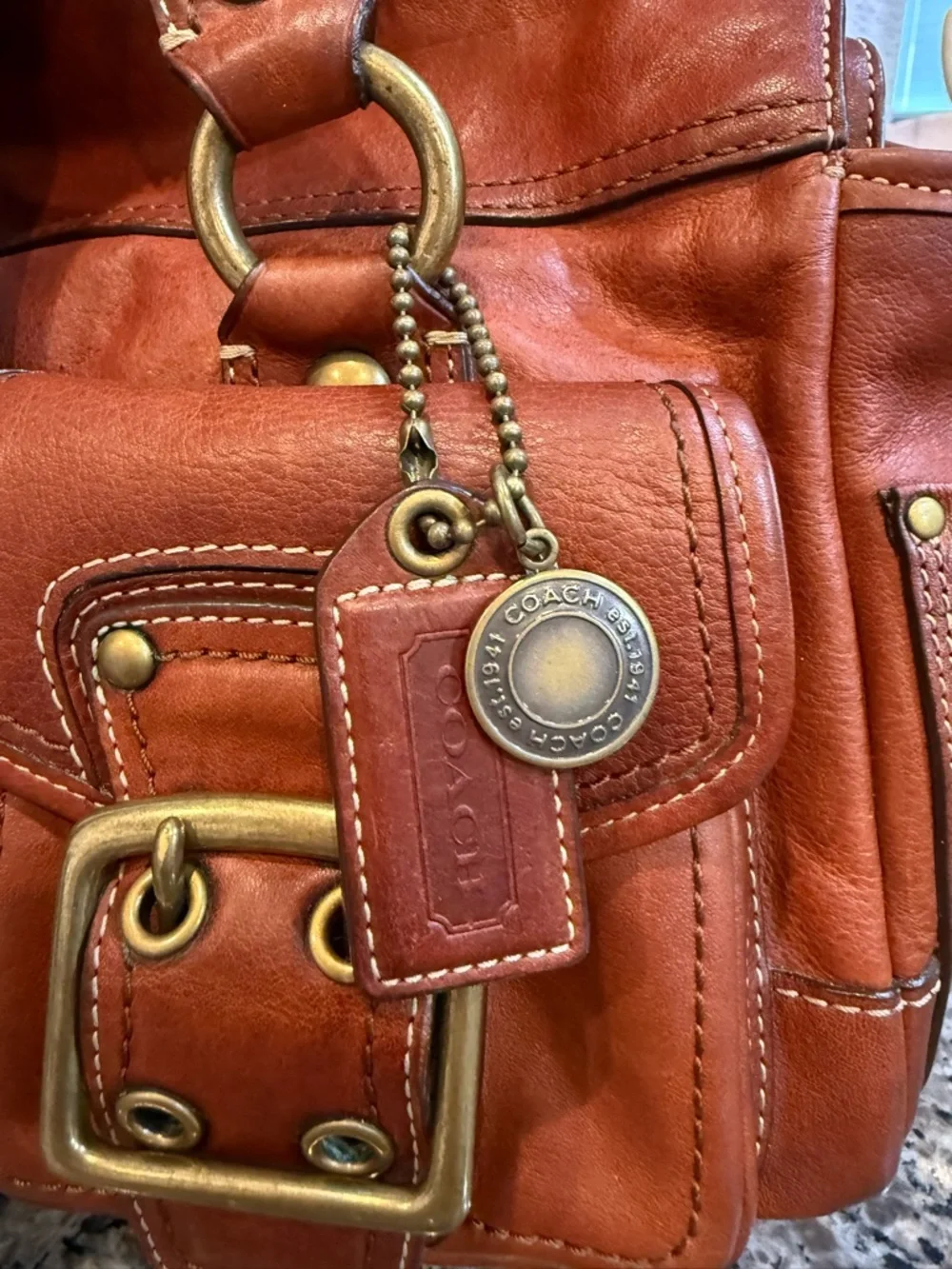 VINTAGE RARE Coach Mandy Courier Satchel 65th Anniversary Legacy Whiskey 10330 - Picture 4 of 10